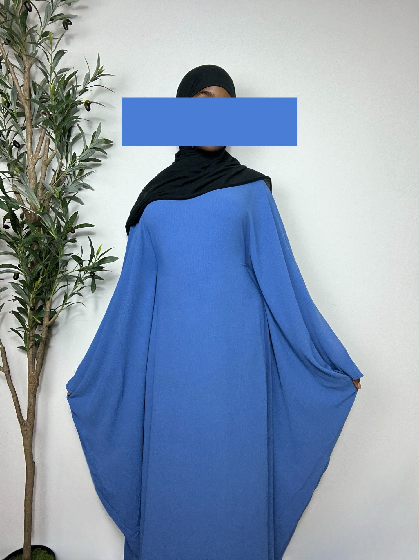 Nabila Butterfly Abaya Dress- Blue