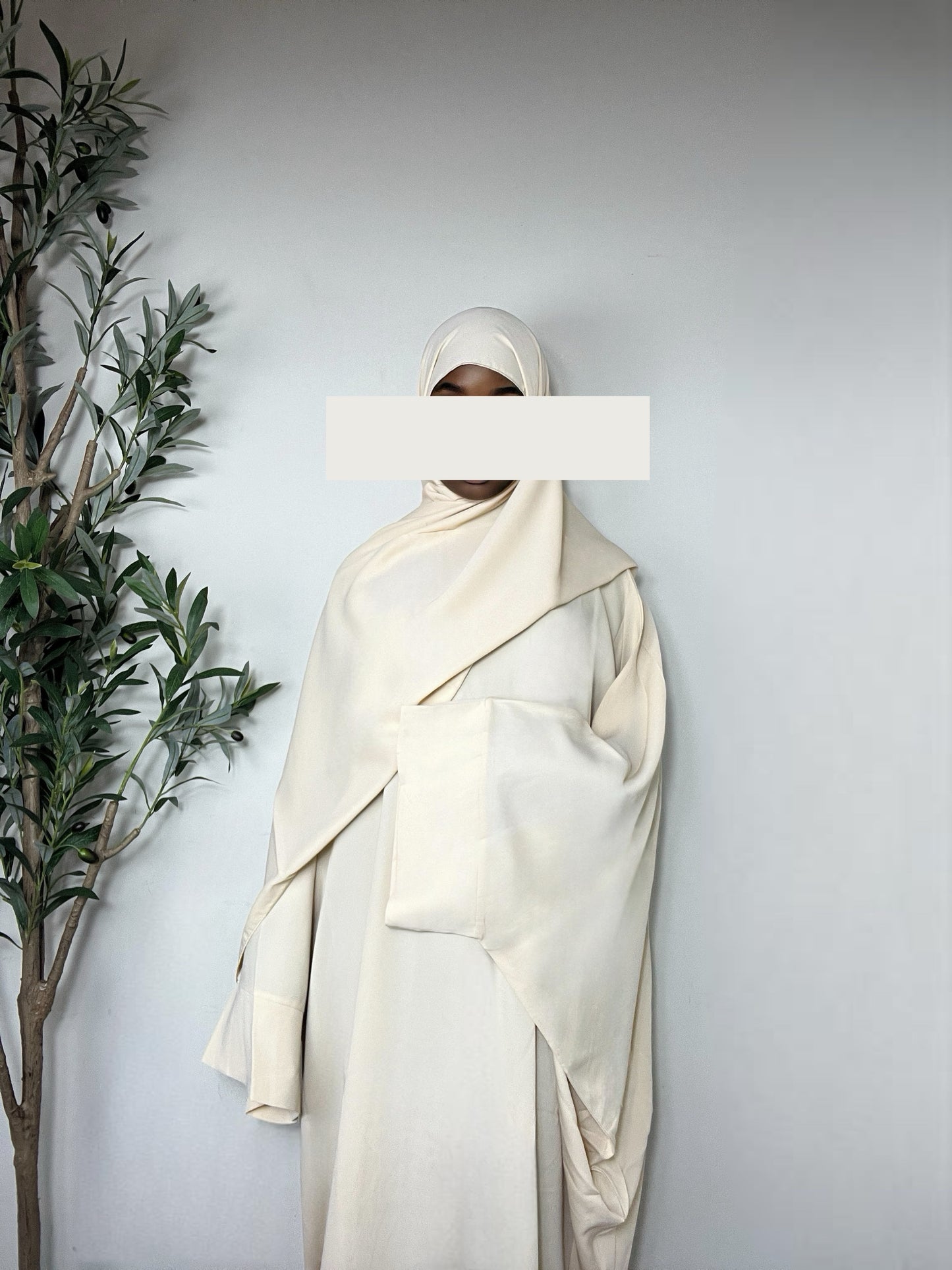Noor Abaya Dress with Matching Hijab - Beige