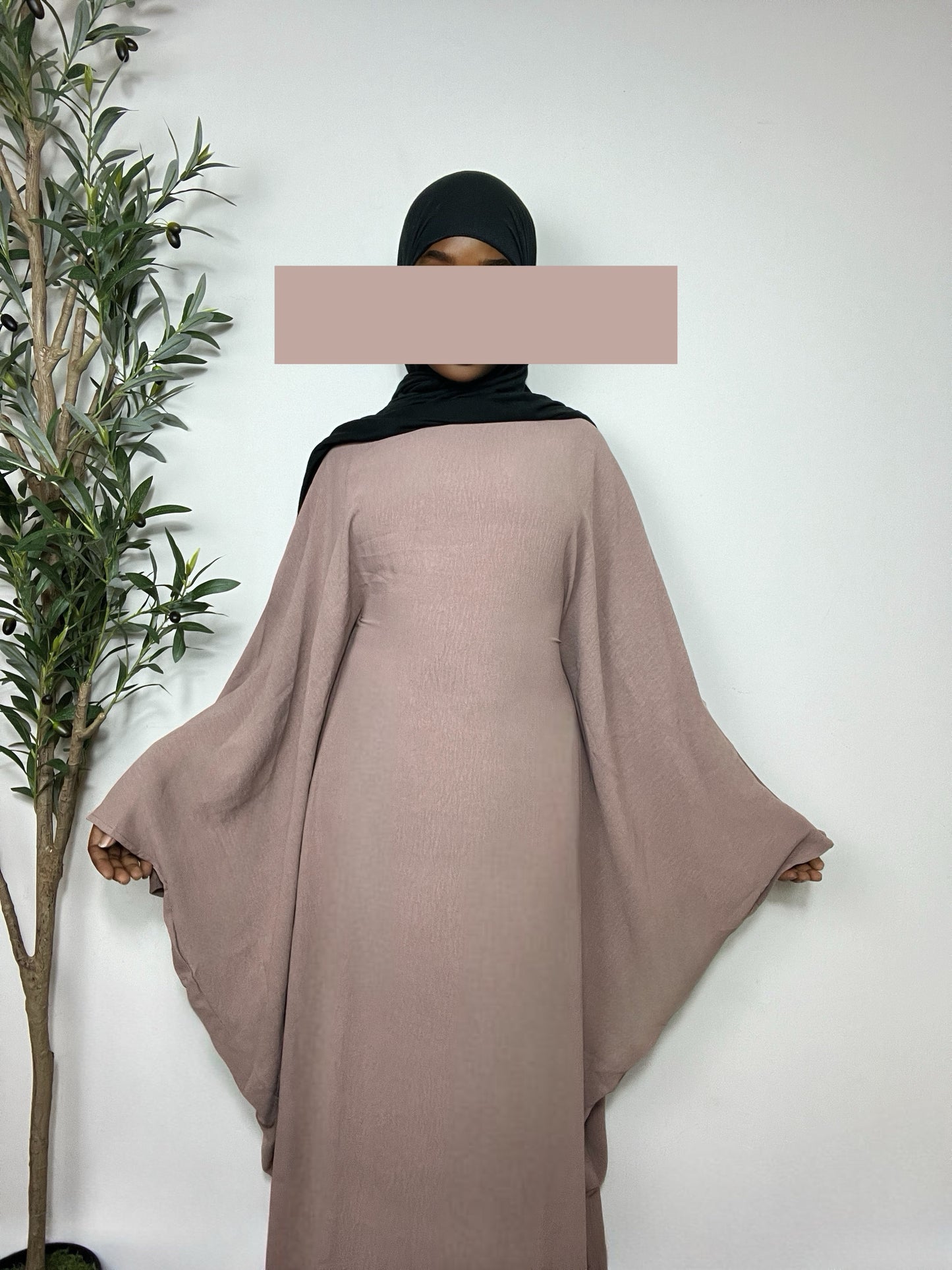 Nabila Butterfly Abaya Dress- Khaki