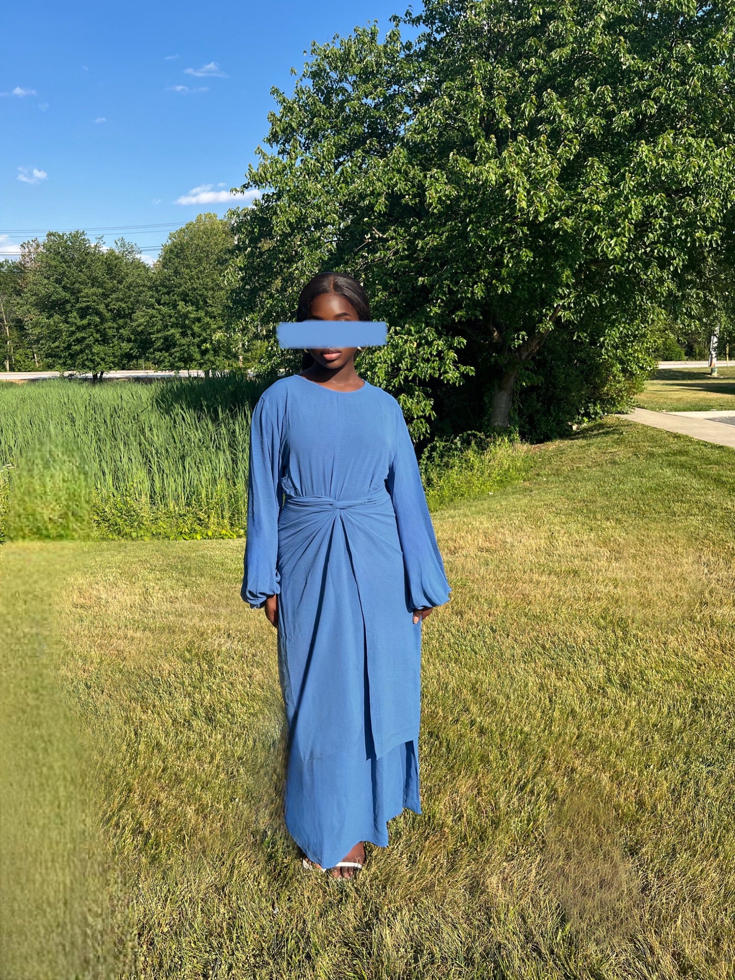 Inaya 2 Piece Wrap Dress - Blue