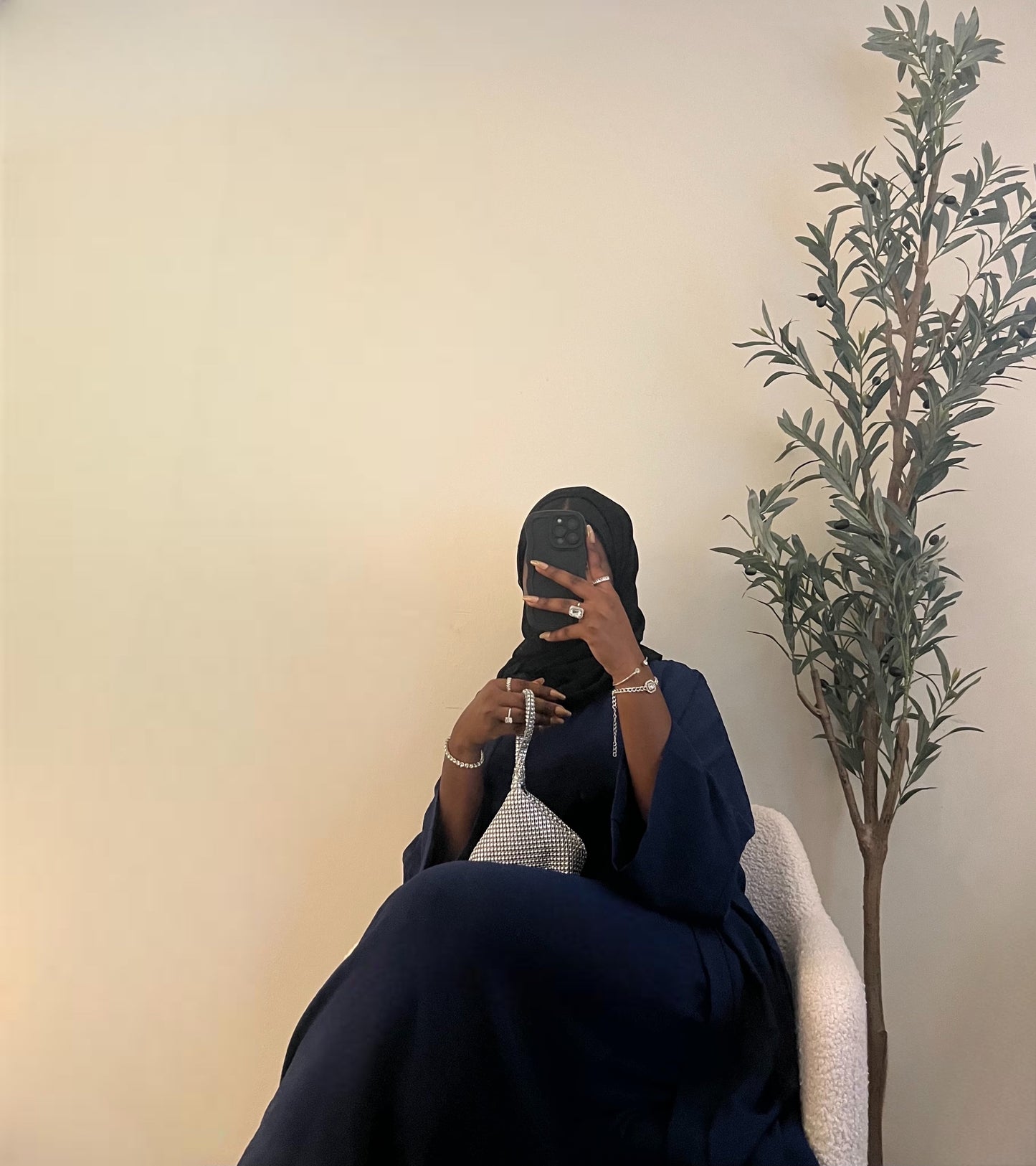 Hawa 2 Piece Abaya Set - Navy