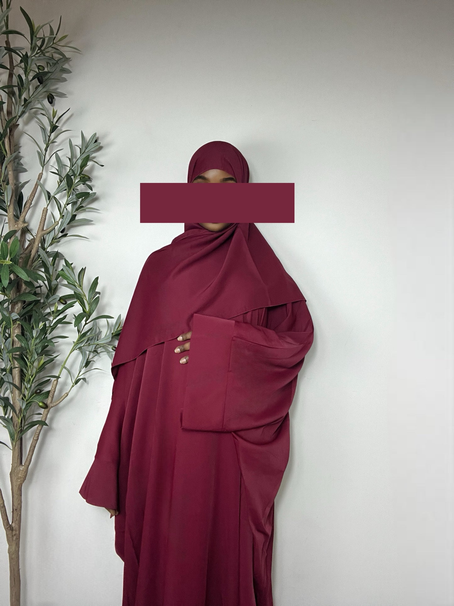 Noor Abaya Dress with Matching Hijab - Red