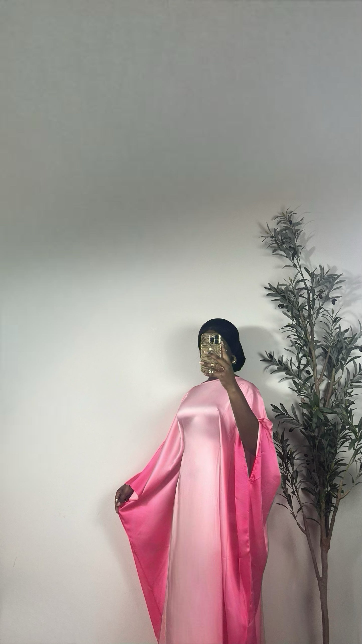 Maya Ombre Butterfly Abaya- Pink Gradient