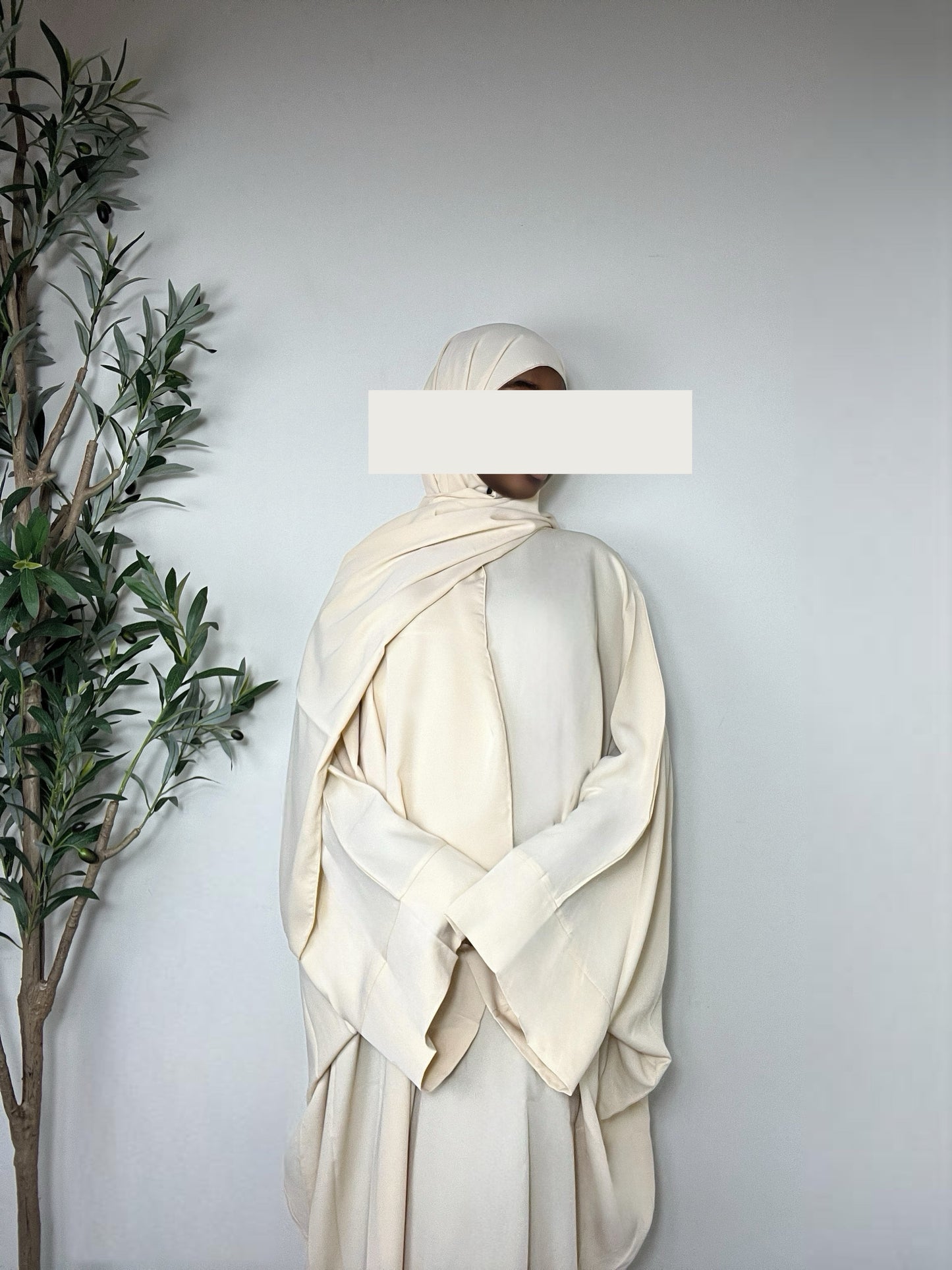 Noor Abaya Dress with Matching Hijab - Beige