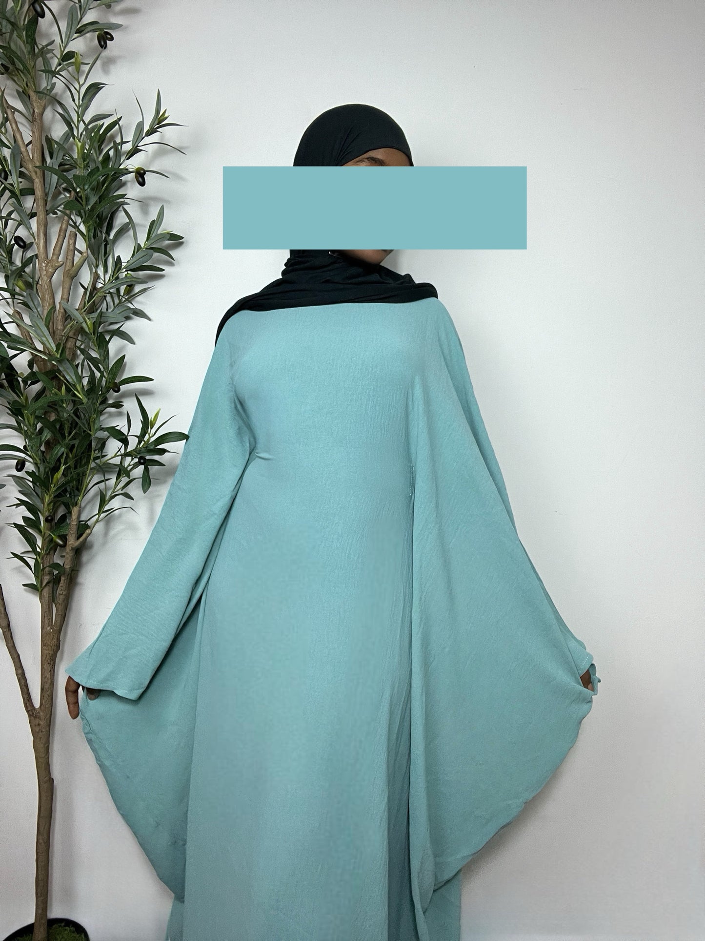 Nabila Butterfly Abaya Dress- Mint