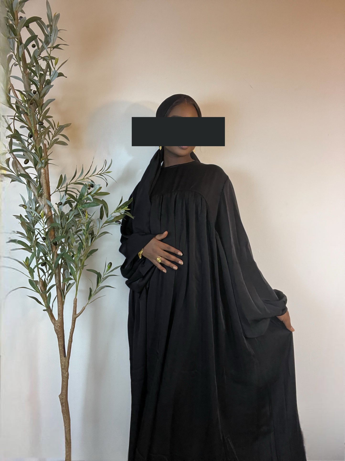 Amina Maxi Abaya Dress - Black