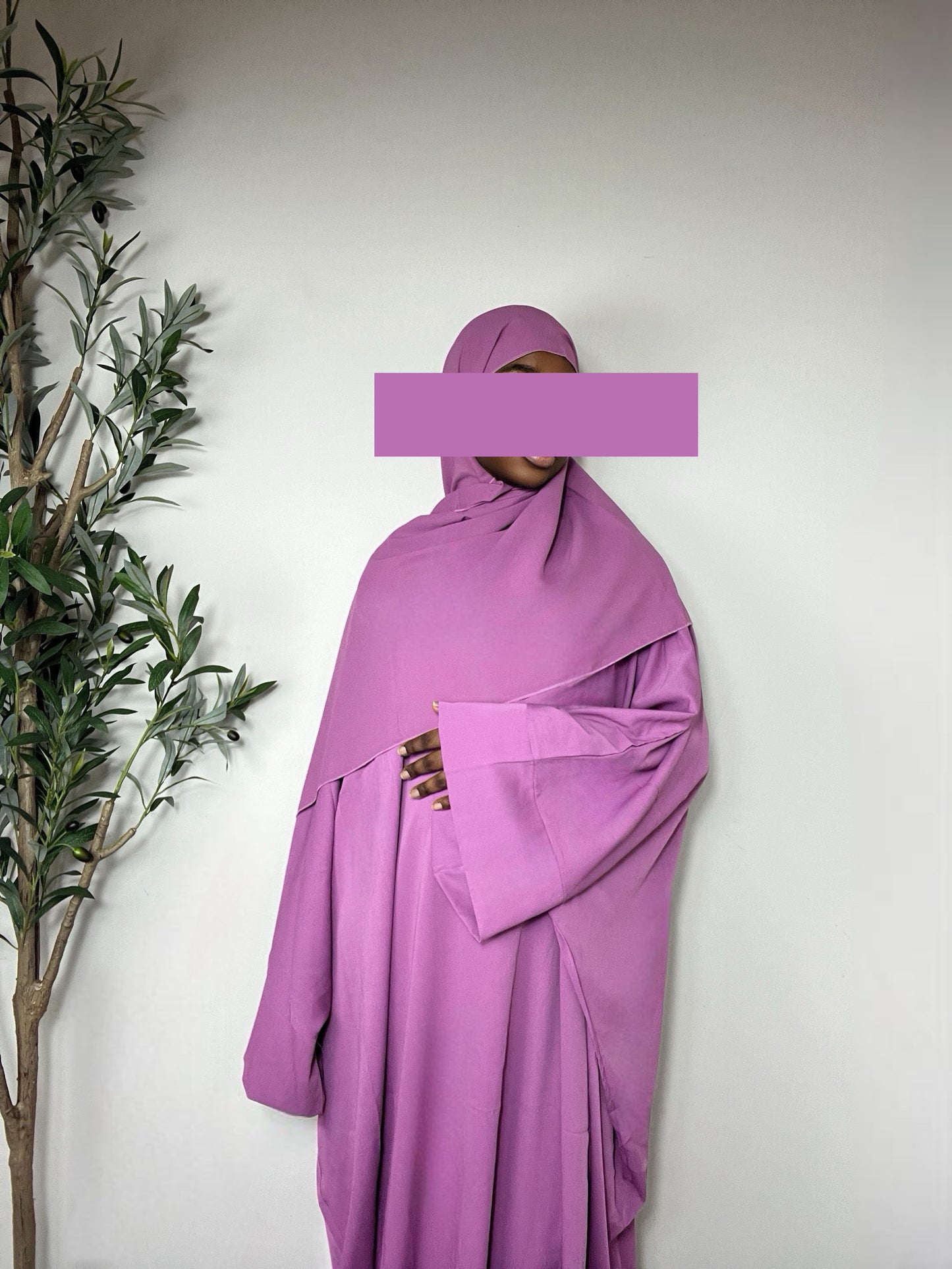 Noor Abaya Dress with Matching Hijab - Purple