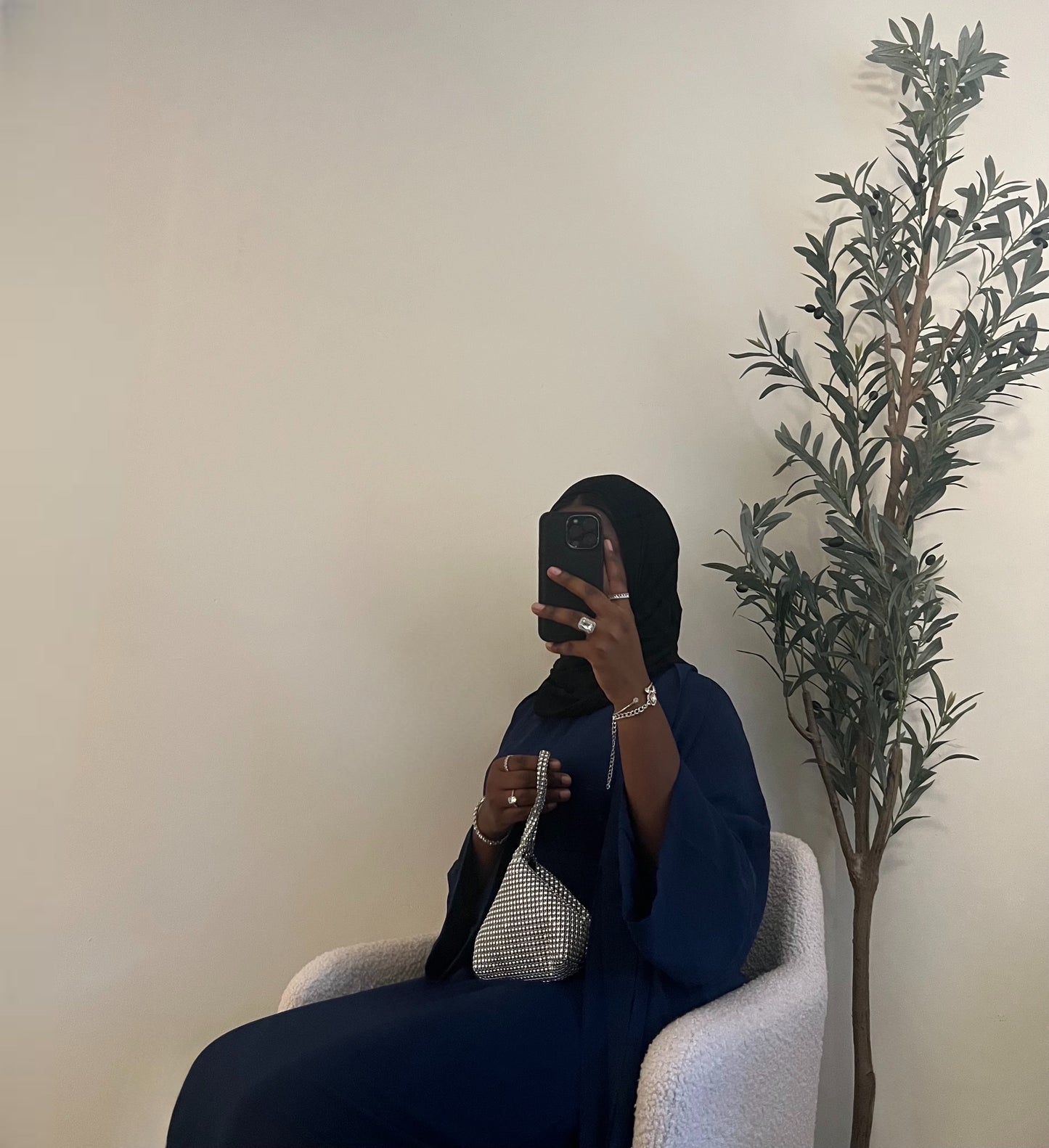 Hawa 2 Piece Abaya Set - Navy