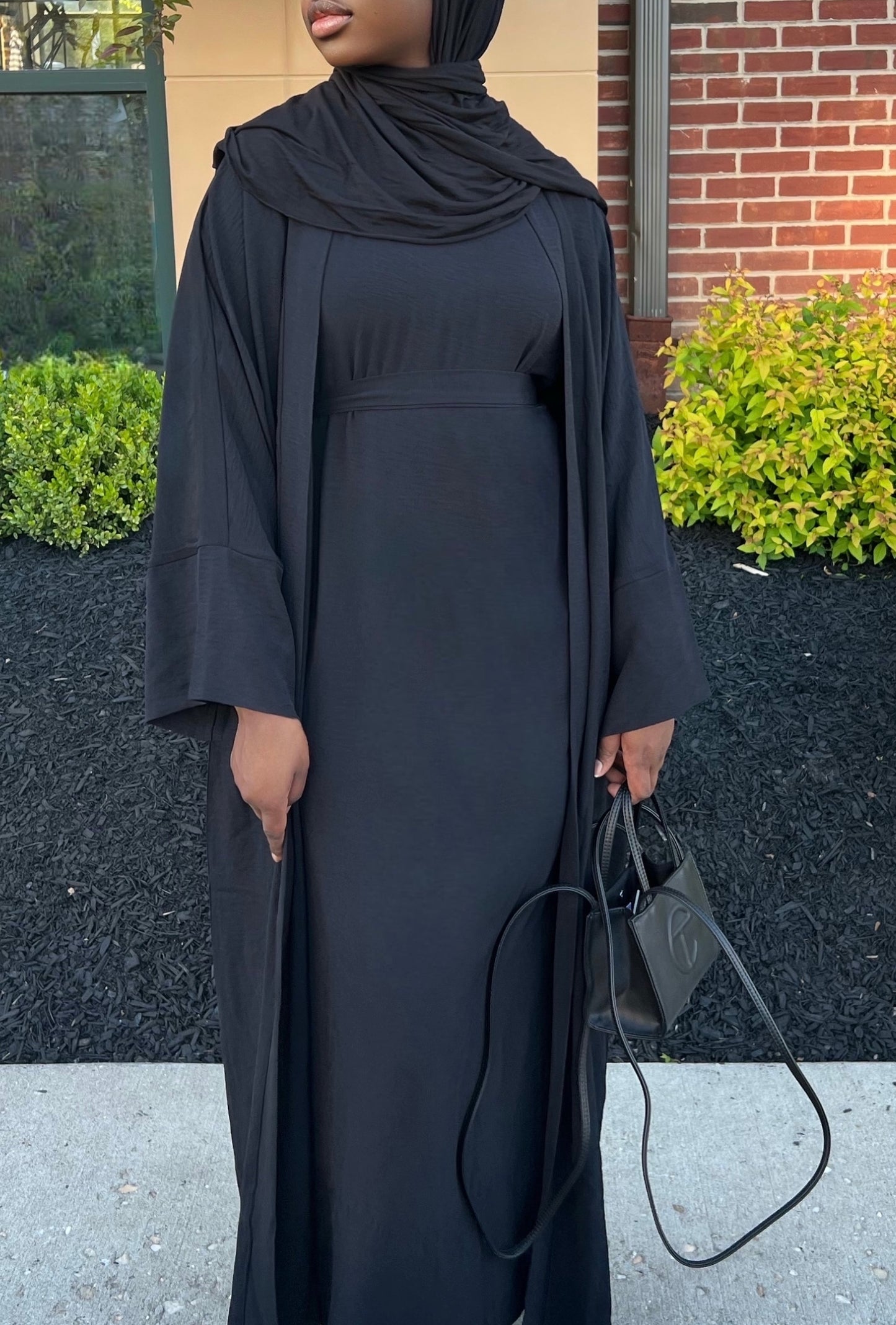 Hawa 2 Piece Abaya Set - Black