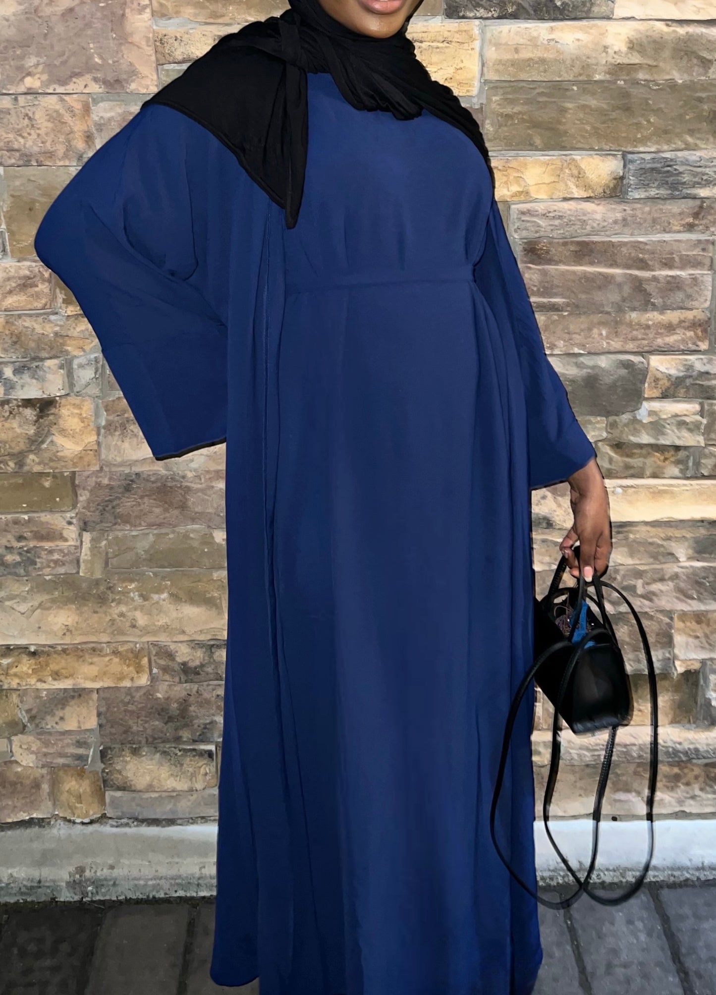 Hawa 2 Piece Abaya Set - Navy