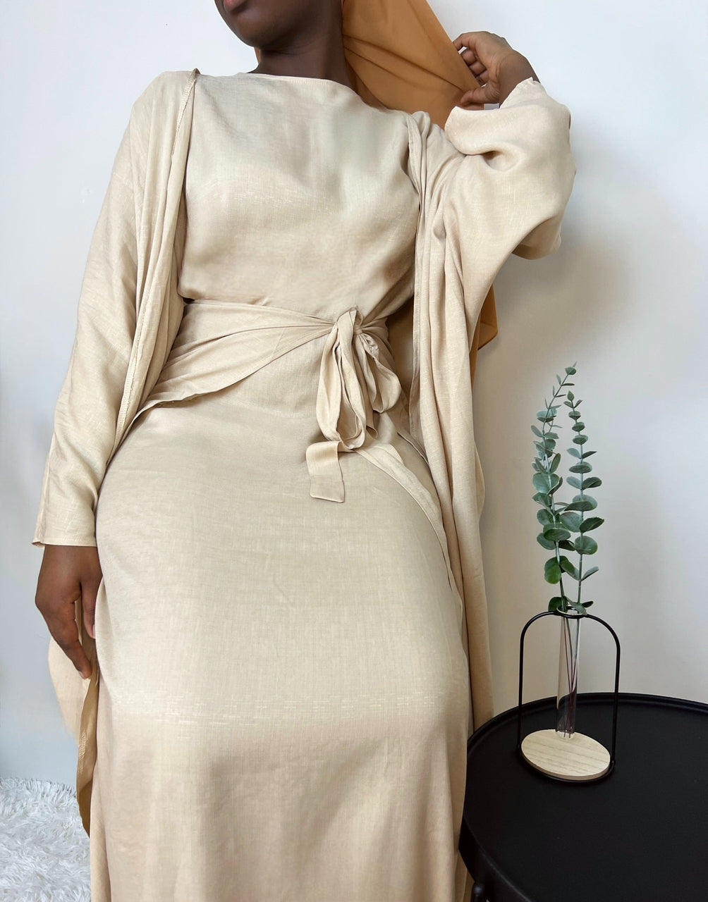Myriam 3 piece Set Abaya- Sand