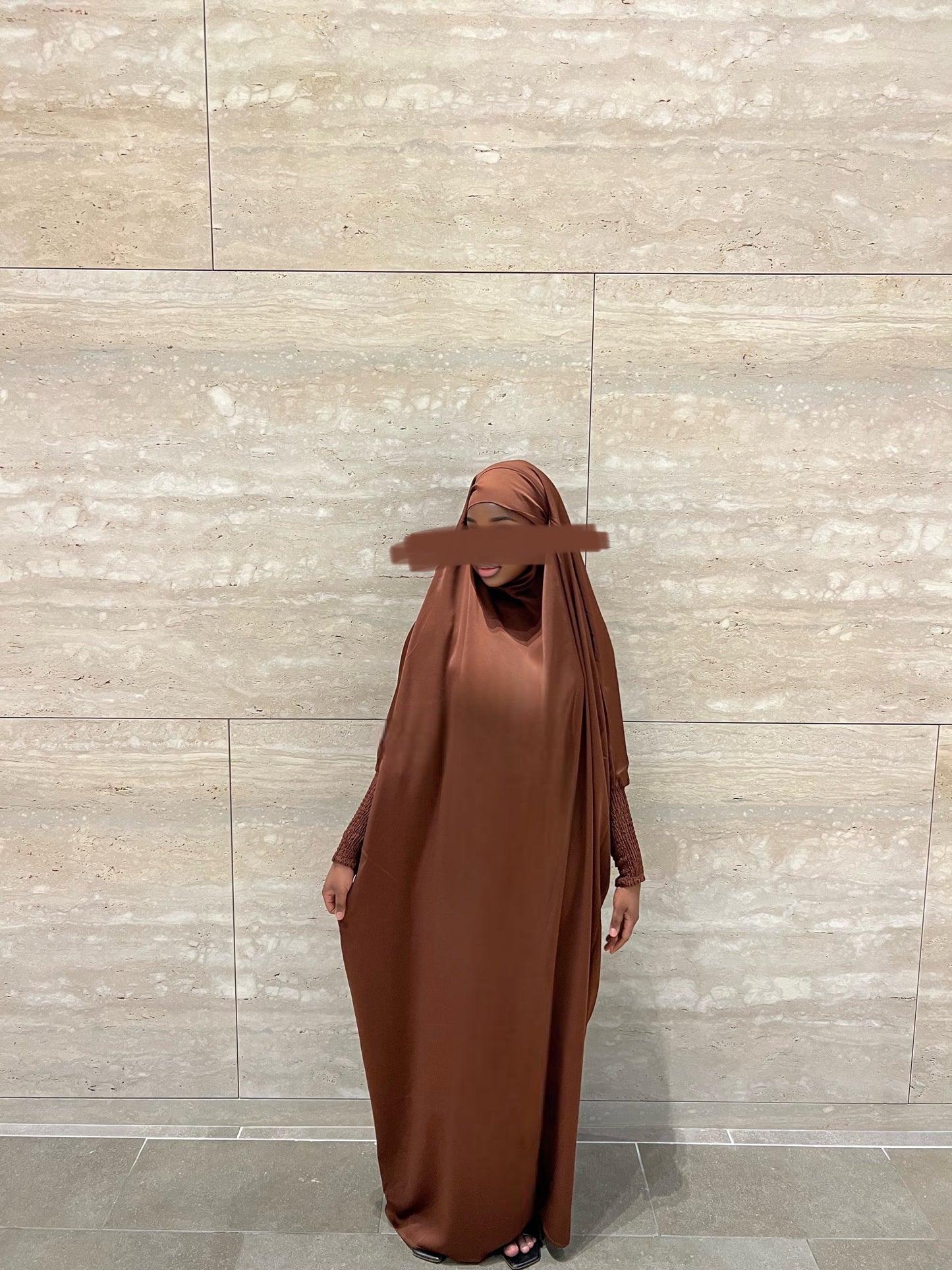 Fatima One Piece Full Length Jilbab - Coffee