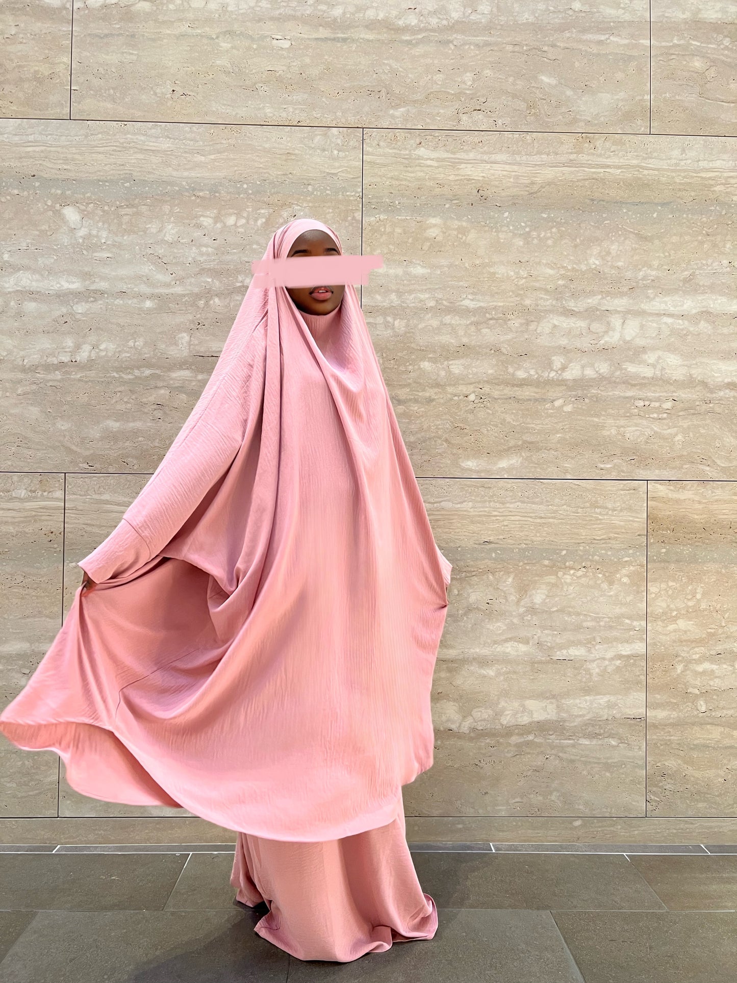 Aisha 2 piece Jilbab Set- Pink