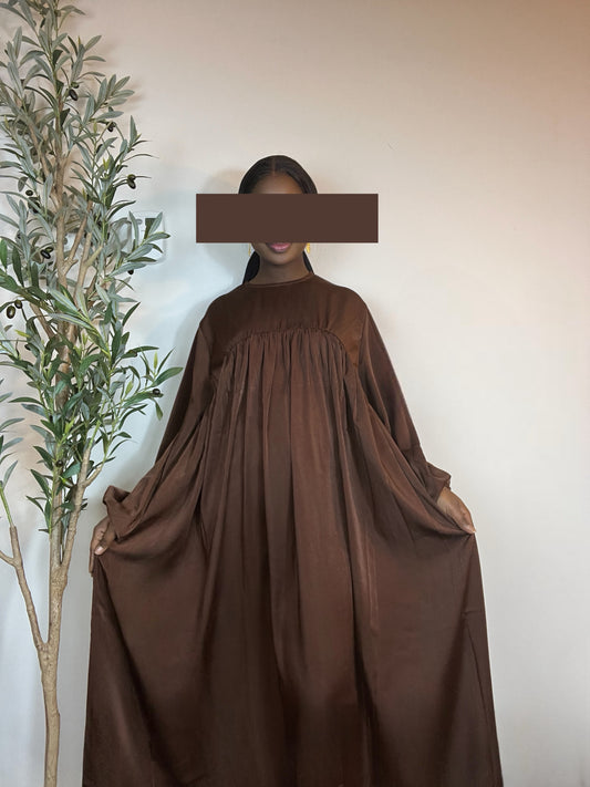Amina Maxi Abaya Dress - Brown
