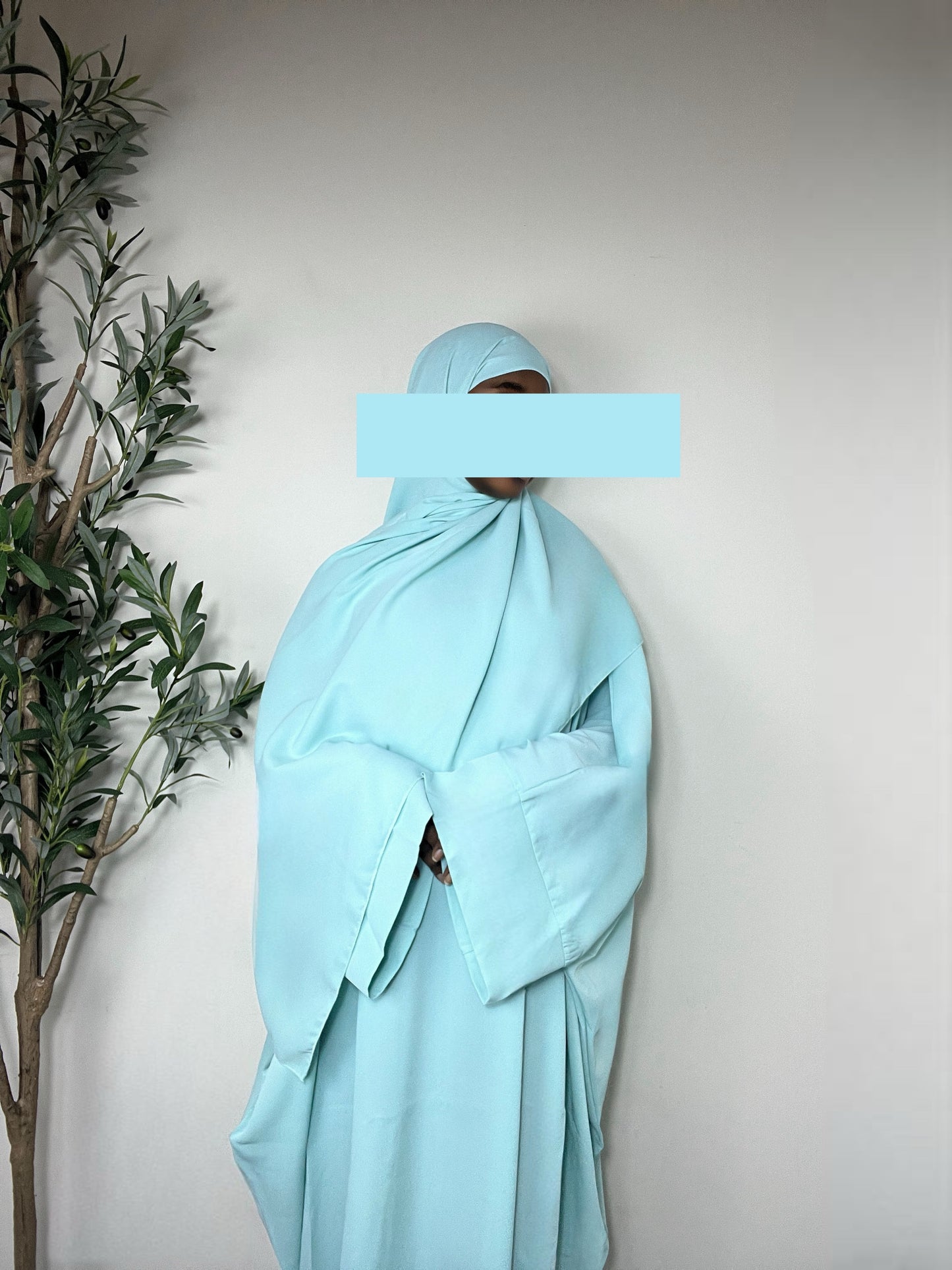 Noor Abaya Dress with Matching Hijab - Mint