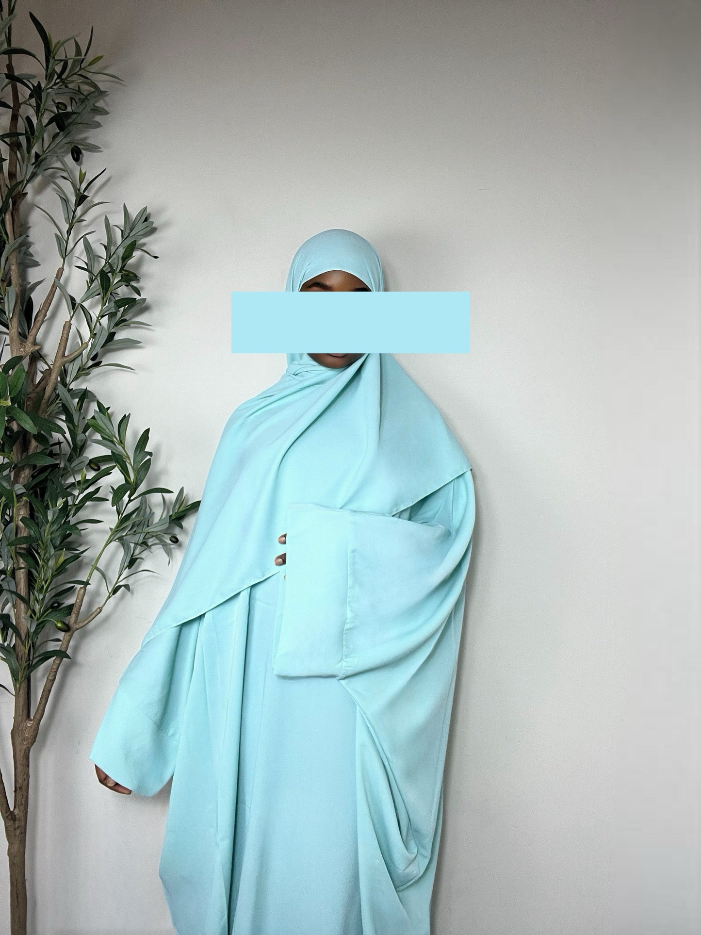 Noor Abaya Dress with Matching Hijab - Mint
