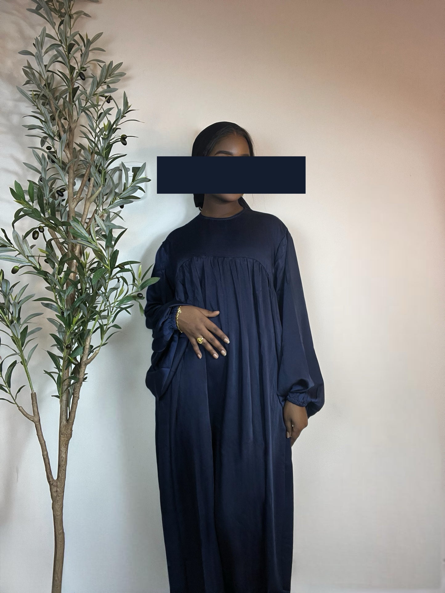 Amina Maxi Abaya Dress - Navy Blue Mandi Mory Amina Maxi Abaya Dress - Navy Blue Mandi Mory