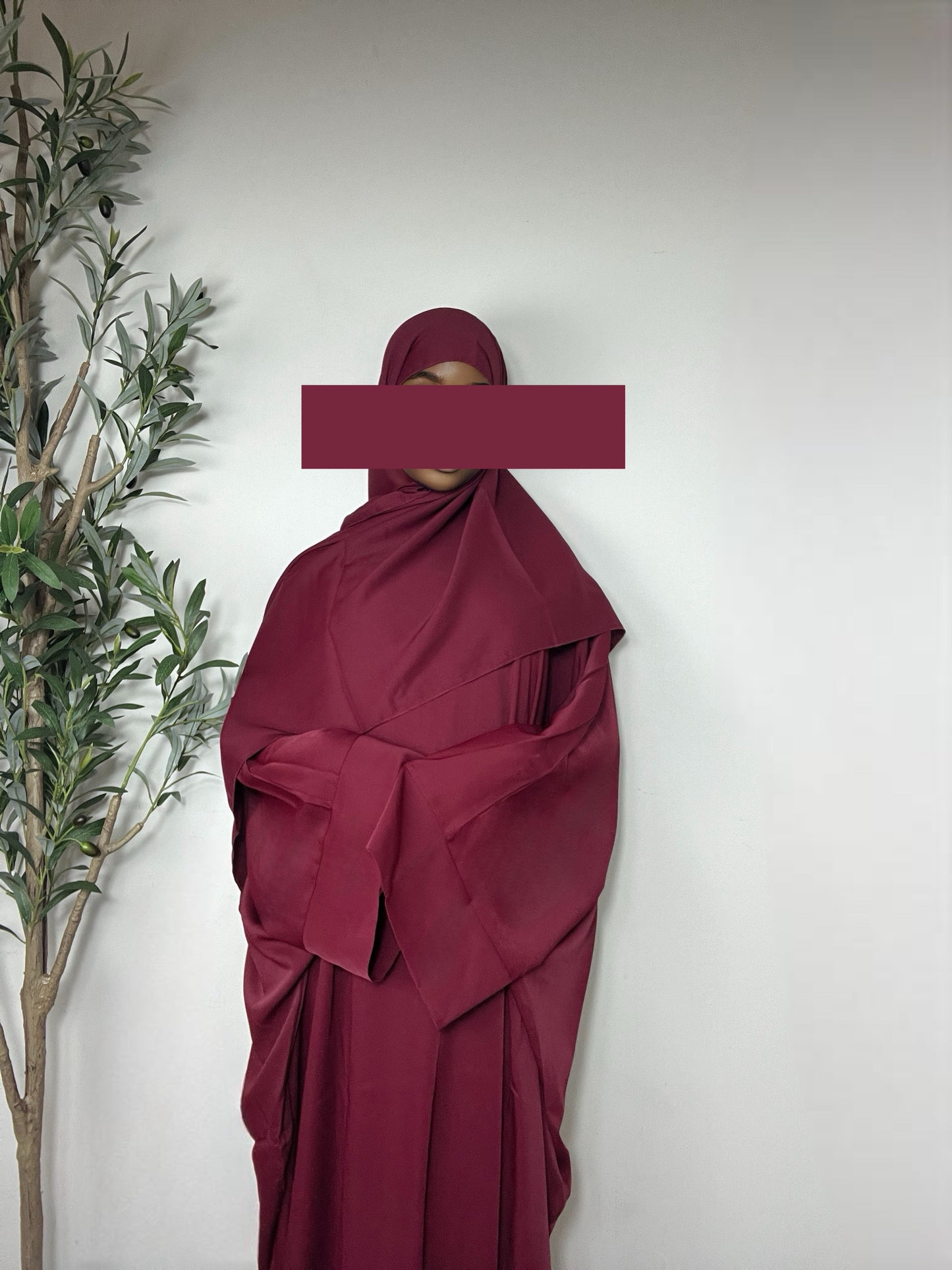 Noor Abaya Dress with Matching Hijab - Red