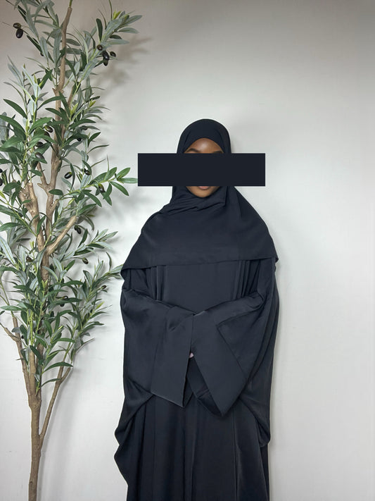 Noor Abaya Dress with Matching Hijab - Black