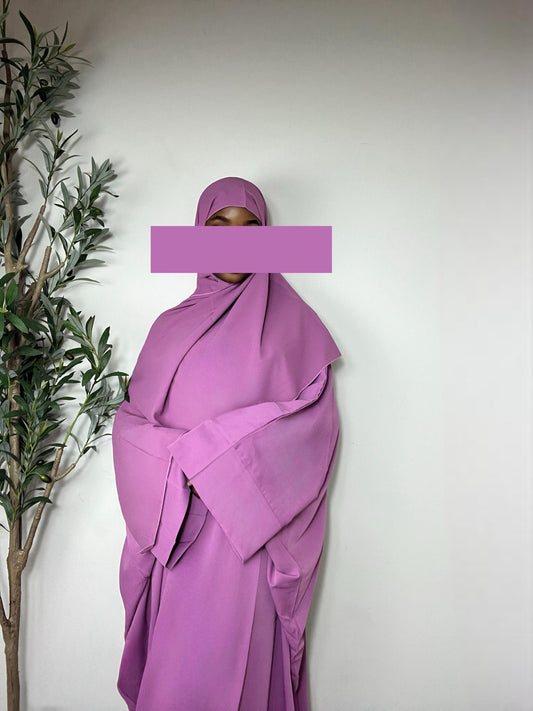 Noor Abaya Dress with Matching Hijab - Purple