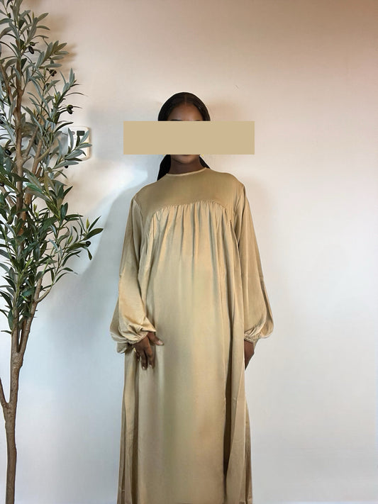 Amina Maxi Abaya Dress - Beige