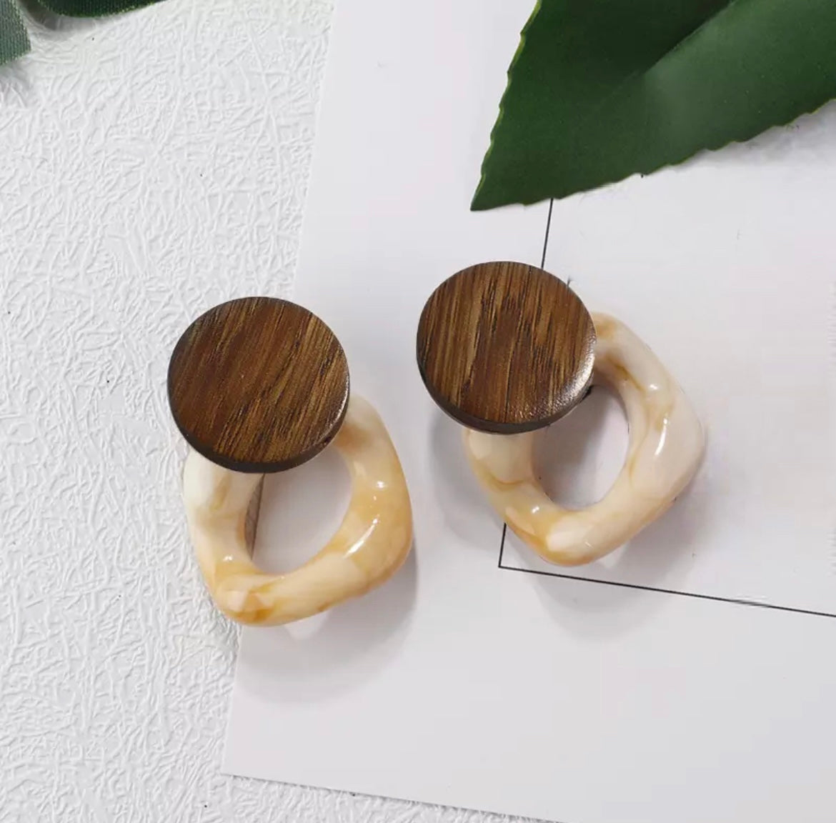 Marble Resin Drop Earrings