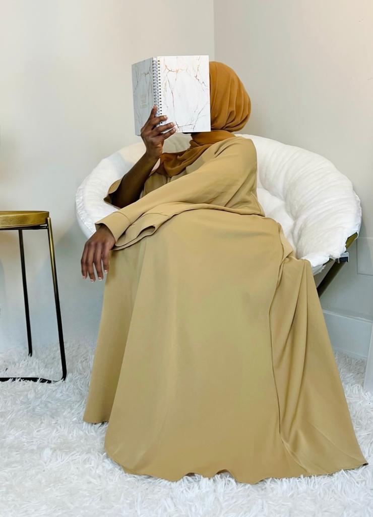 Kalsoom Maxi Abaya Dress - Camel