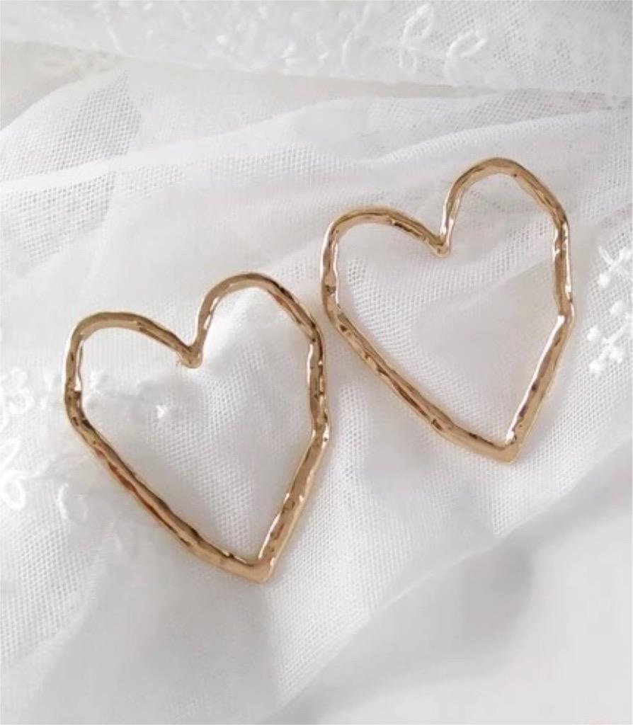 Gold Heart Hoop Earrings