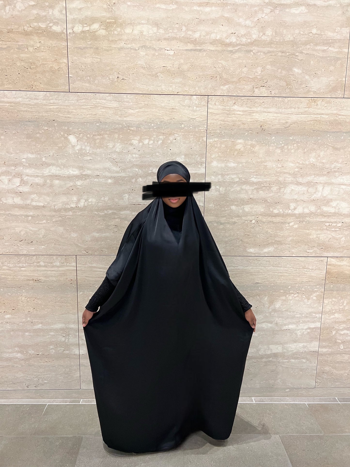 Fatima One Piece Full Length Jilbab - Black
