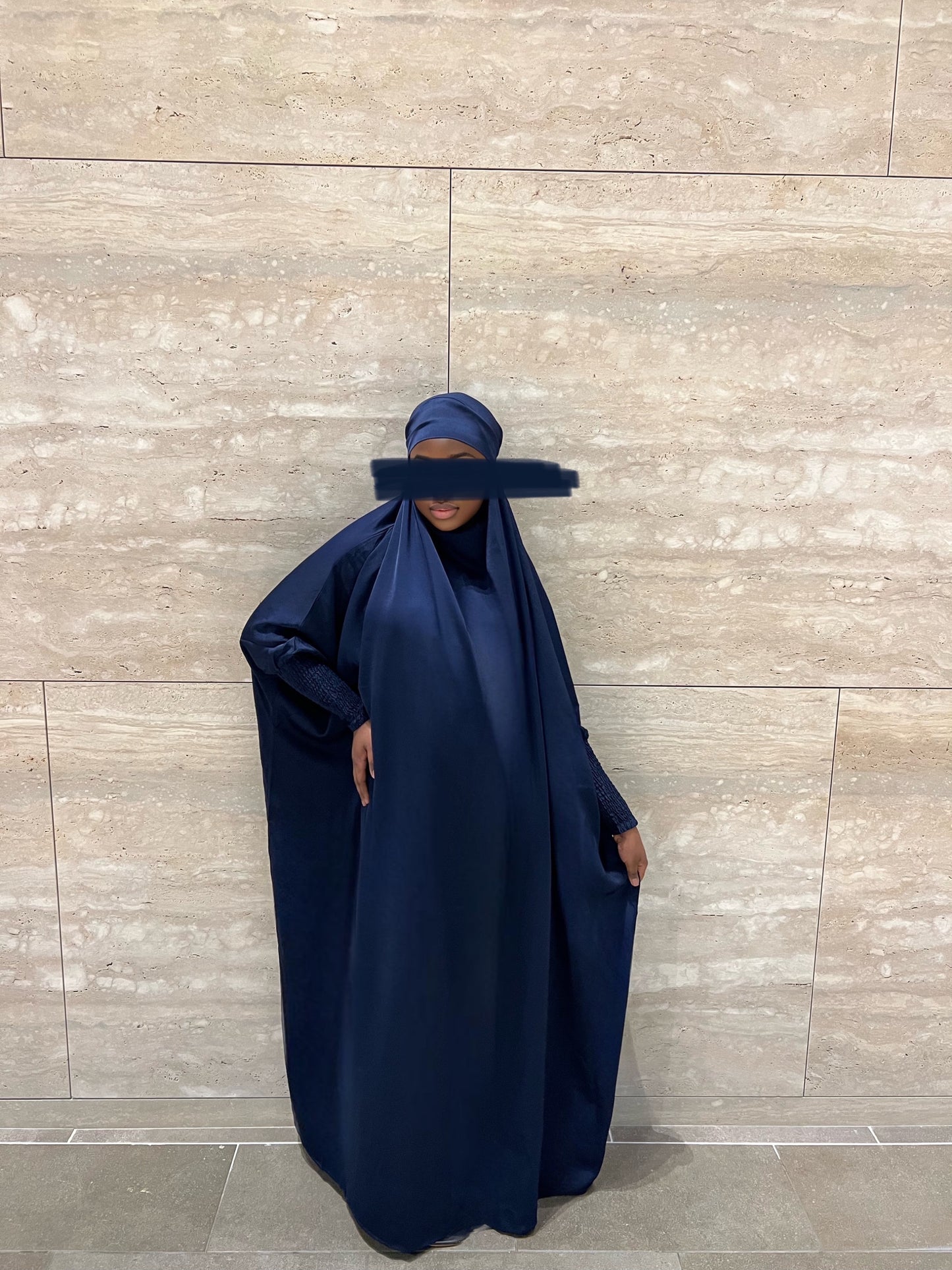 Fatima One Piece Full Length Jilbab - Navy