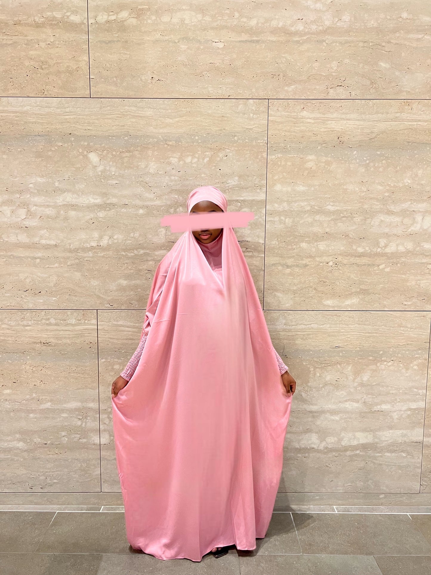 Fatima One Piece Full Length Jilbab - Pink