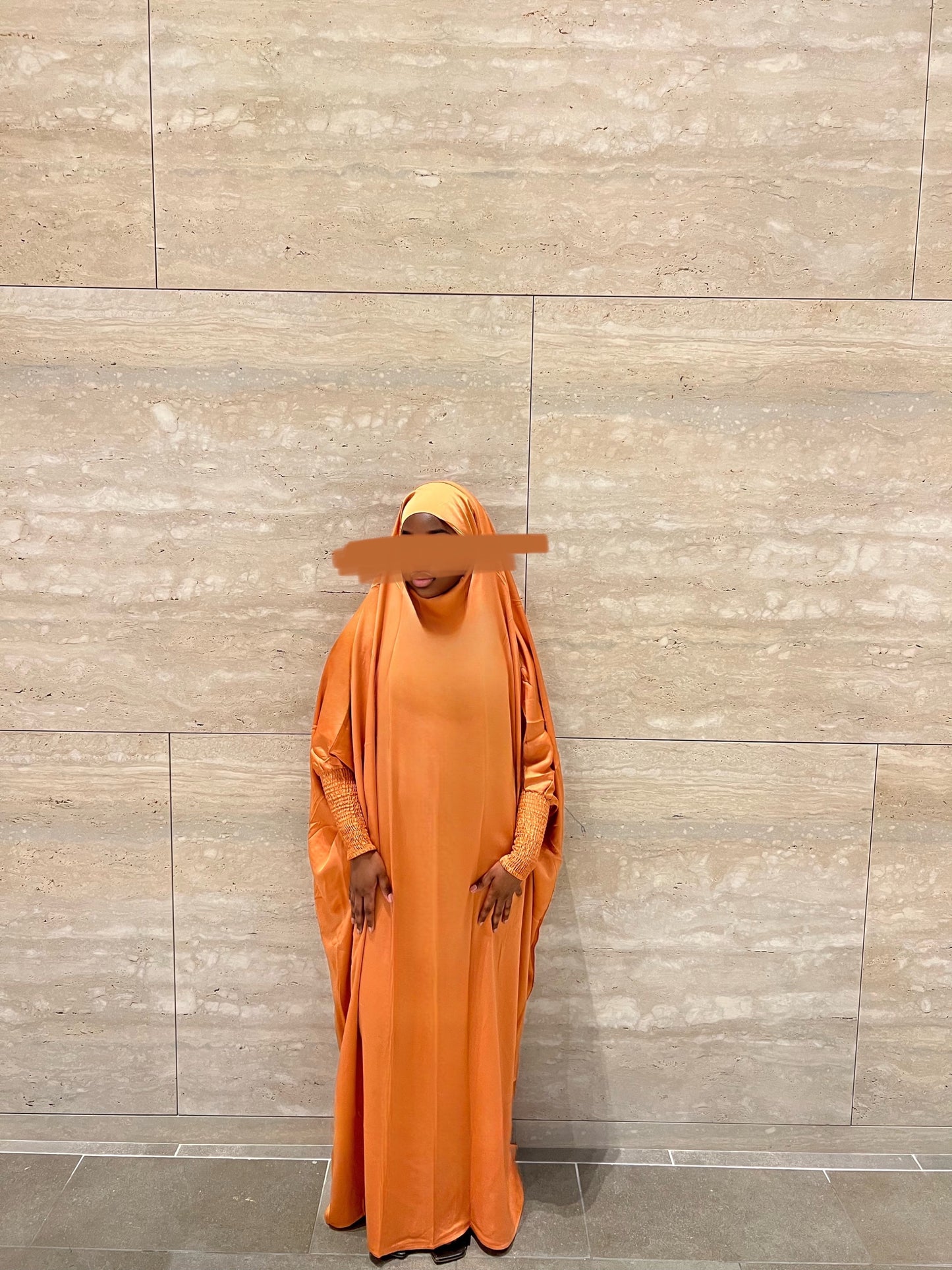Fatima One Piece Full Length Jilbab - Orange