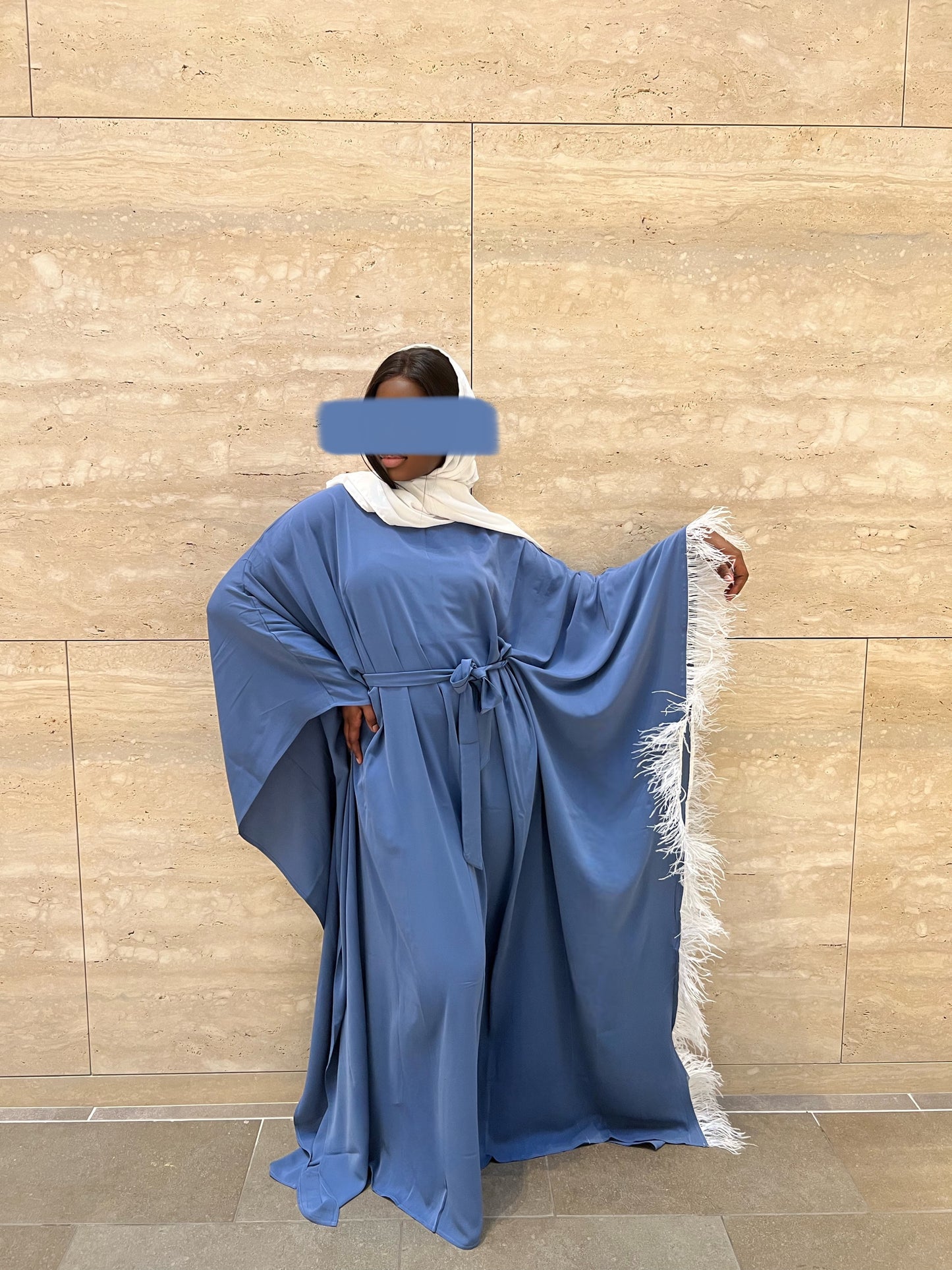 Raissa Feather Abaya - Blue