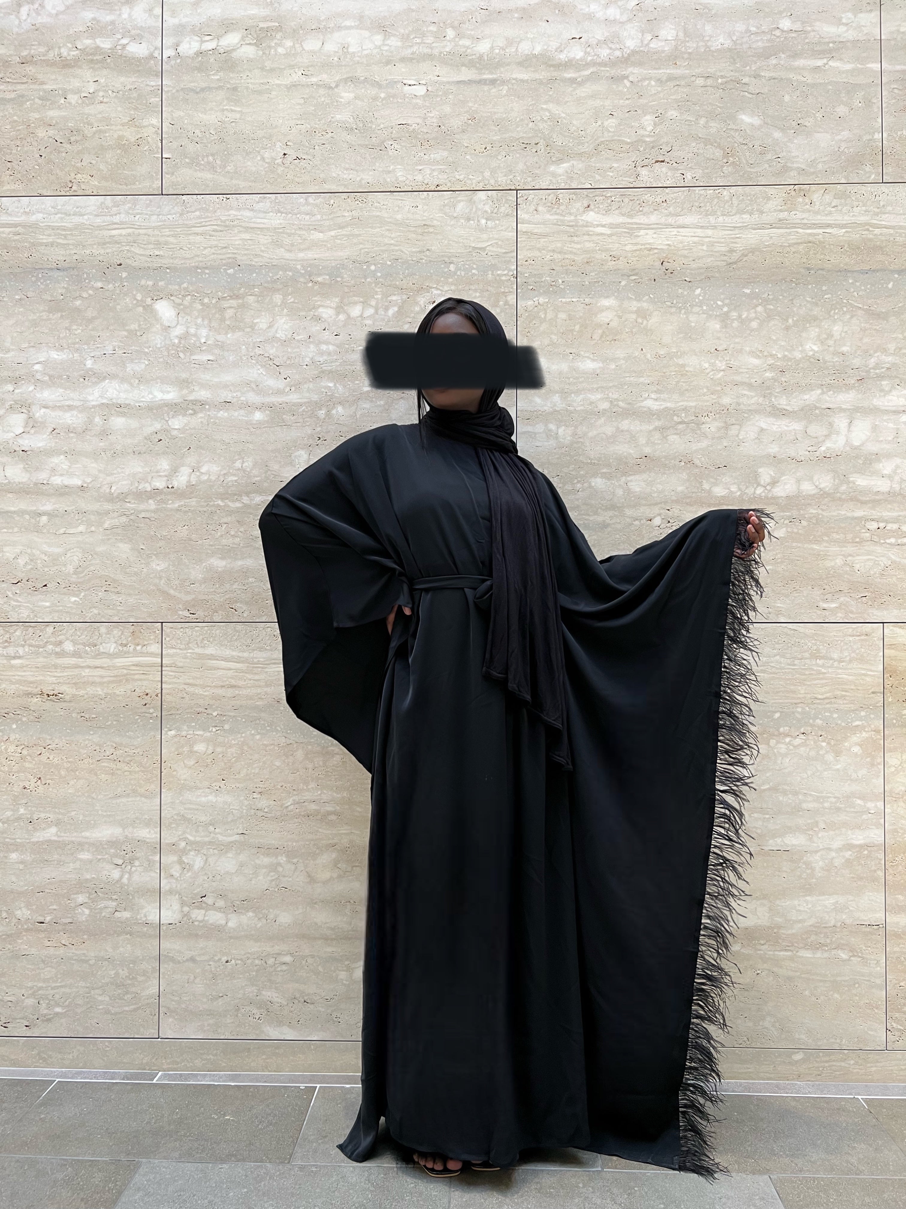 Abaya on sale with feathers