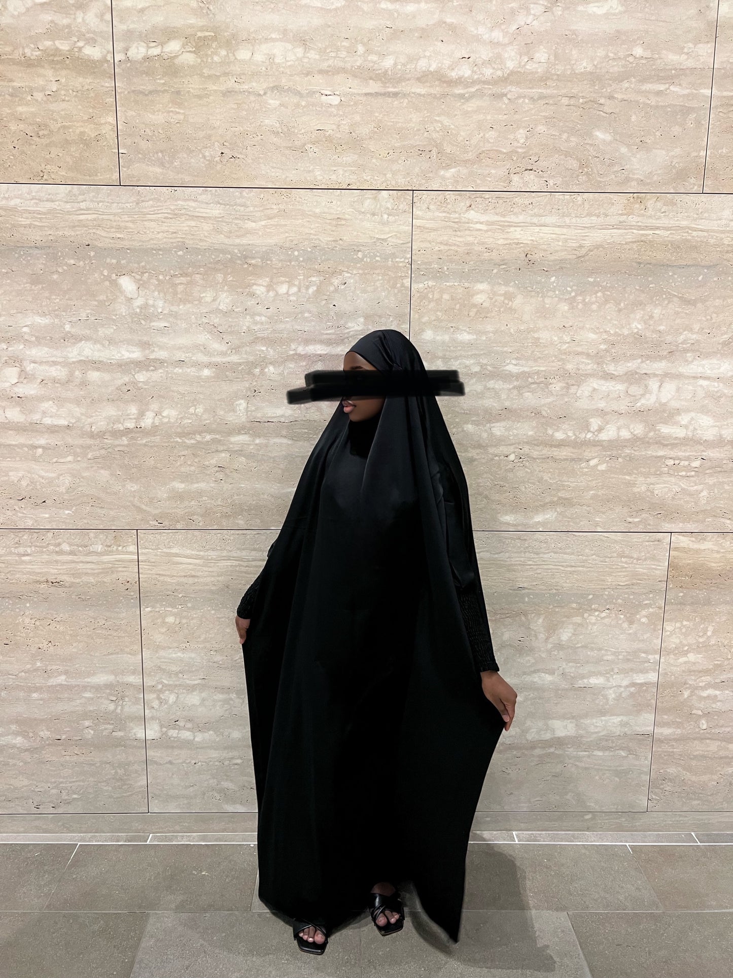 Fatima One Piece Full Length Jilbab - Black